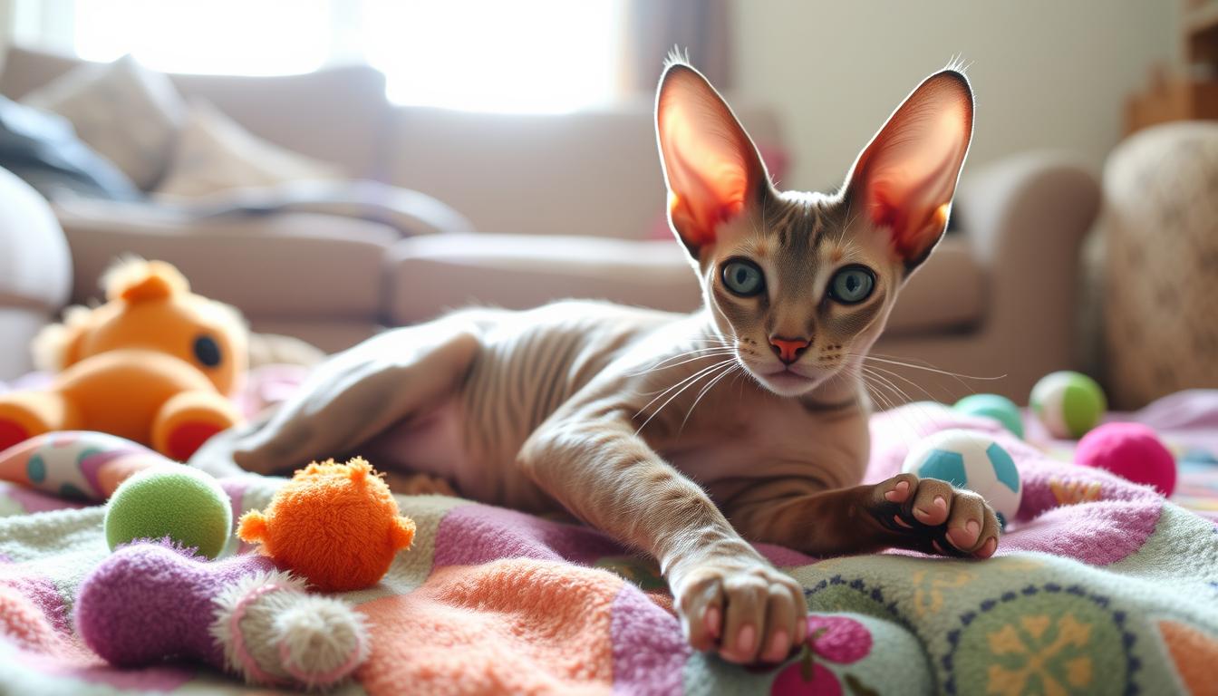 spoločenská mačka Cornish Rex