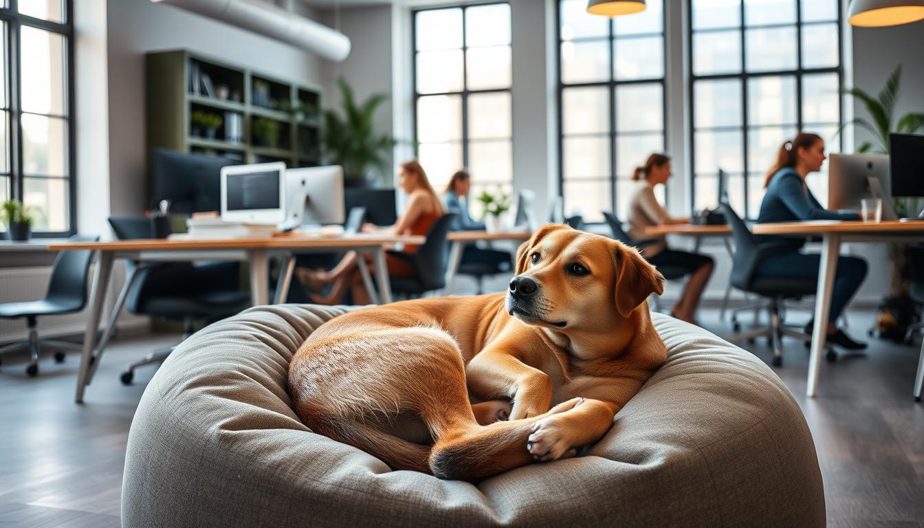 pes v coworkingových priestoroch