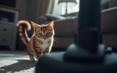 Mačka sa bojí vysávača – stres alebo citlivosť?