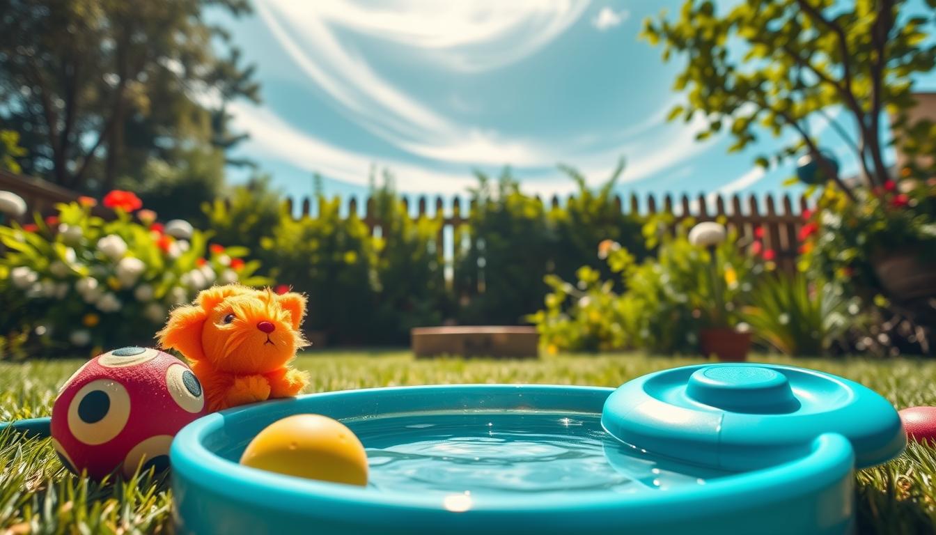 záhradné hračky pre psa leto