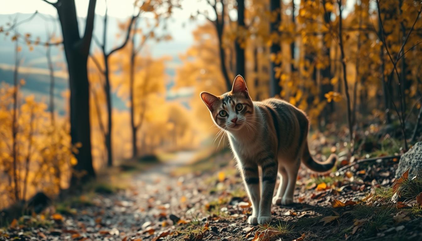 možnosti túr s mačkou na jeseň