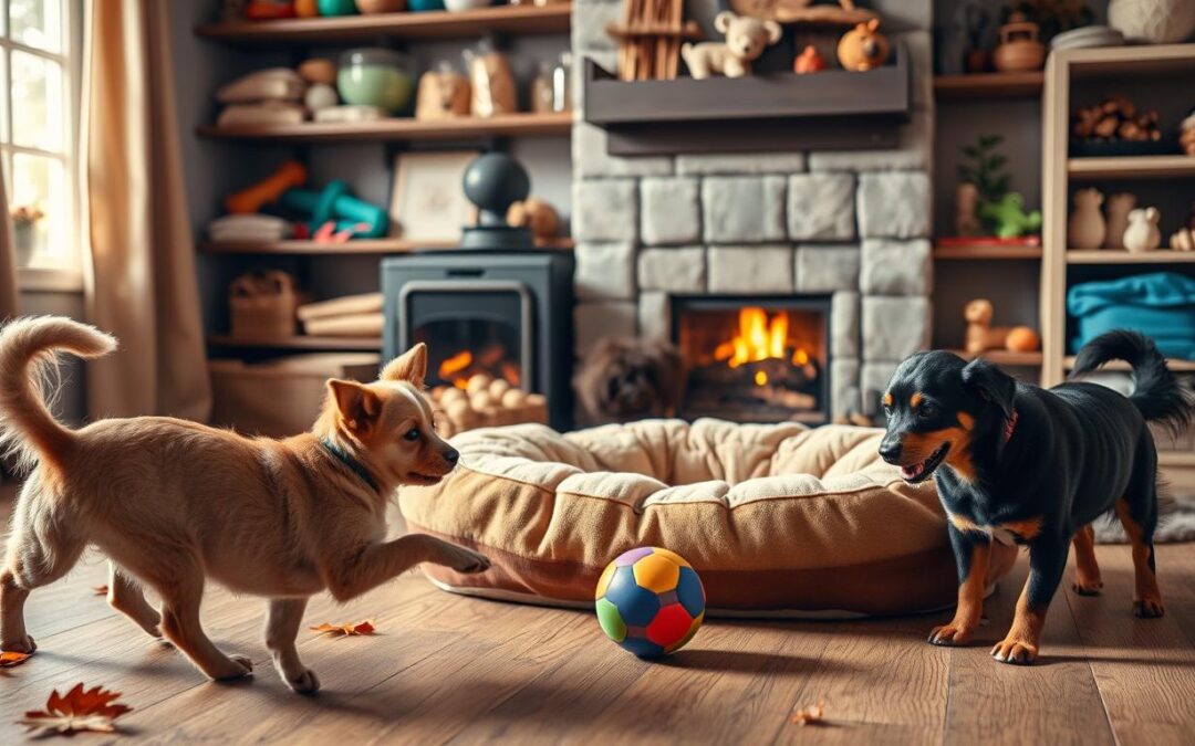 Nápady na hry so psom v interiéri na jeseň