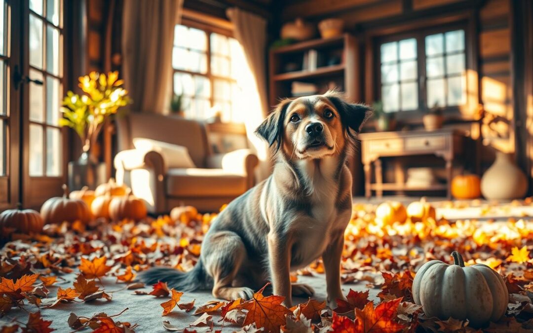Jesenné triky na fotografovanie psov v interiéri