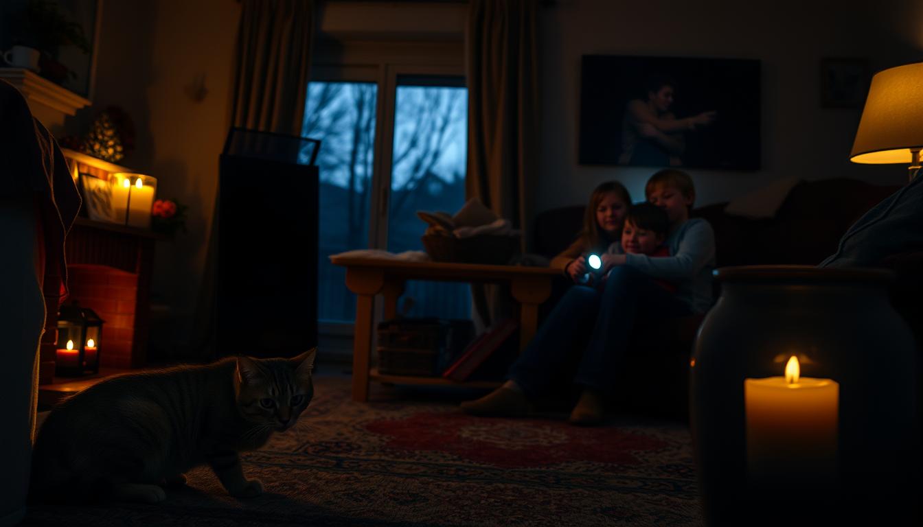 výpadok elektriny a mačka na jeseň