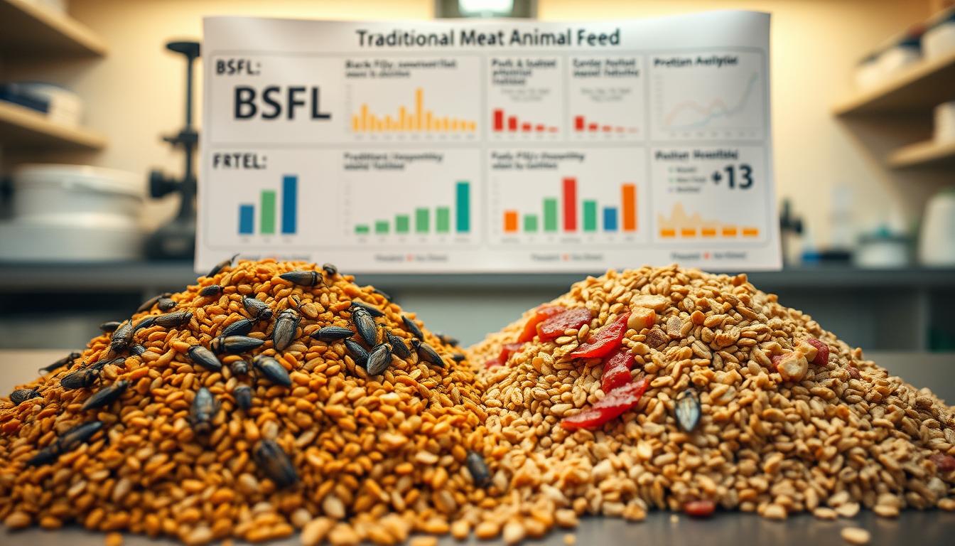 BSFL vs mäsové krmivo