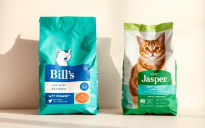 Mačací blog 23 Bill’s mokré krmivo s lososom a Jasper suché krmivo s jahňacím mäsom v pomere 5:2 pre mačky – a naozaj to funguje