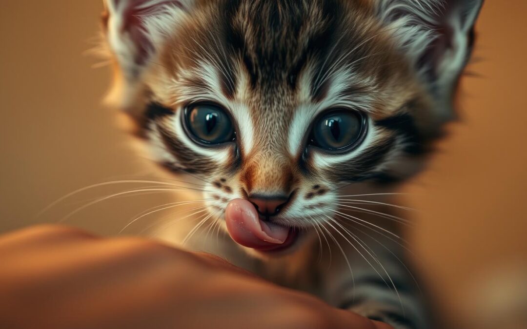 Prečo mačiatko olizuje tvoju ruku?