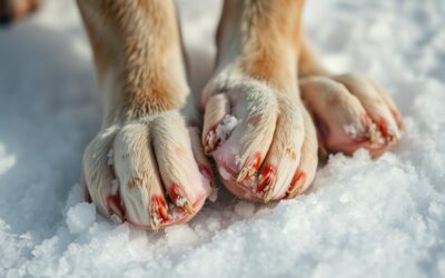 Blog 18 Podráždenie od roztopeného snehu u psov – ako chrániť labky?