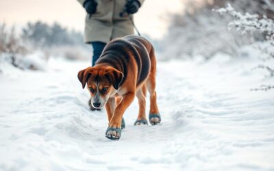 Zimná prechádzka po snehu – ako chrániť psie labky?