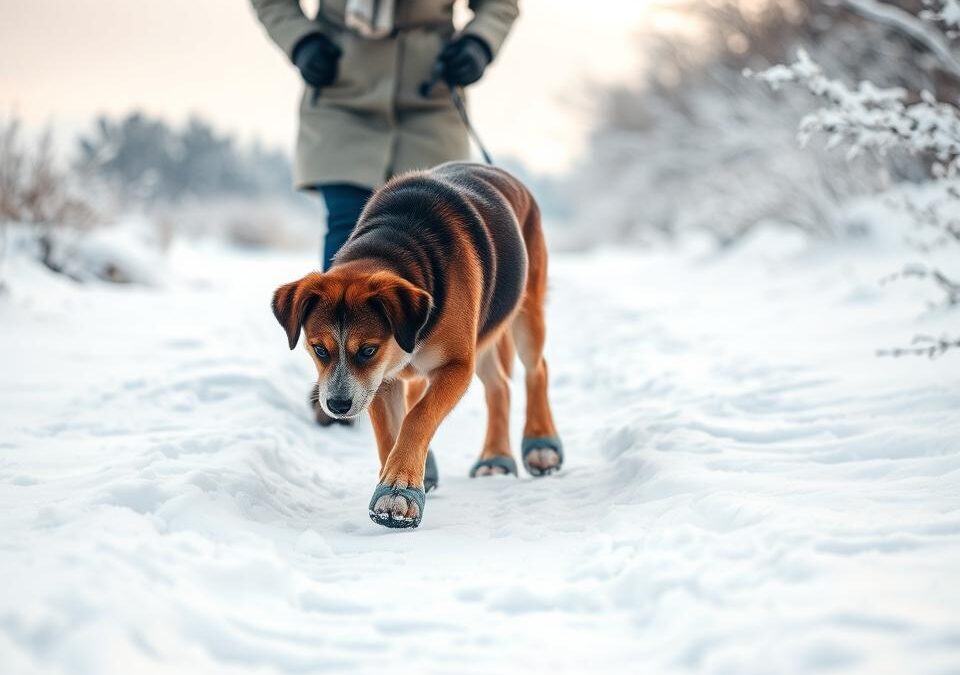 Zimná prechádzka po snehu – ako chrániť psie labky?