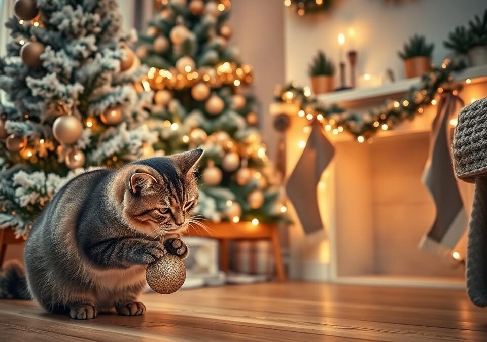 Bezpečné vianočné dekorácie pre mačky