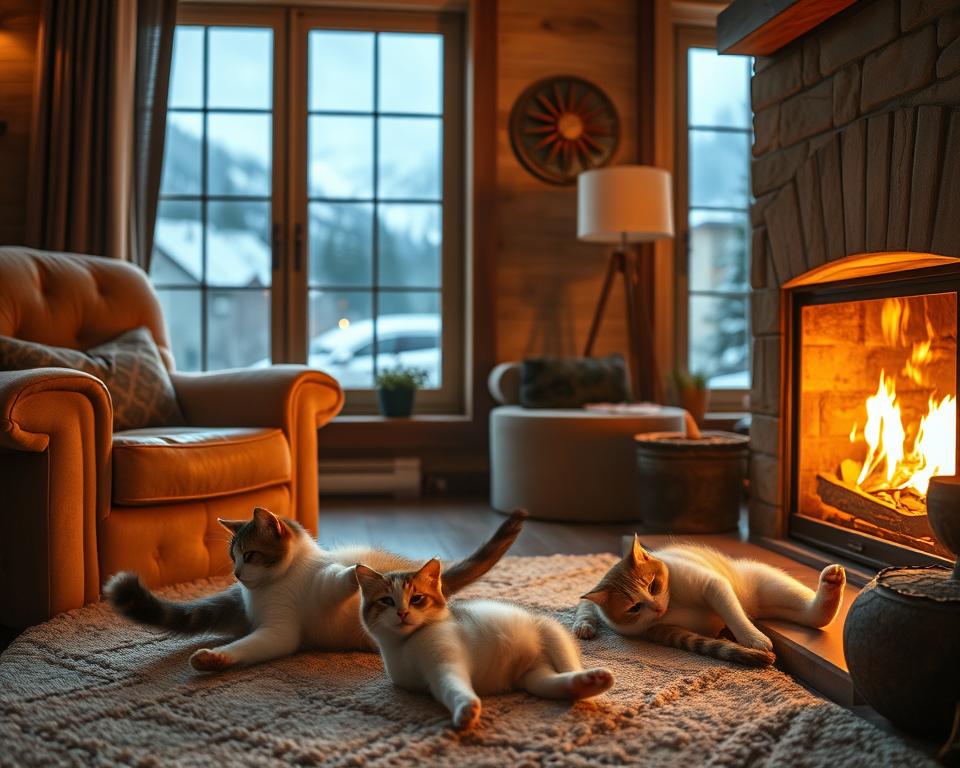 Bezpecnost-macky-pri-krbe-v-zime Bezpečnosť mačky pri krbe v zime