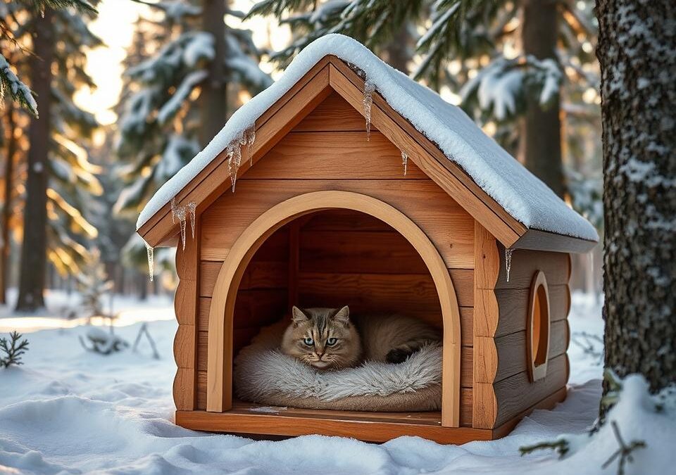 Aký domček pre mačku je vhodný na zimu?