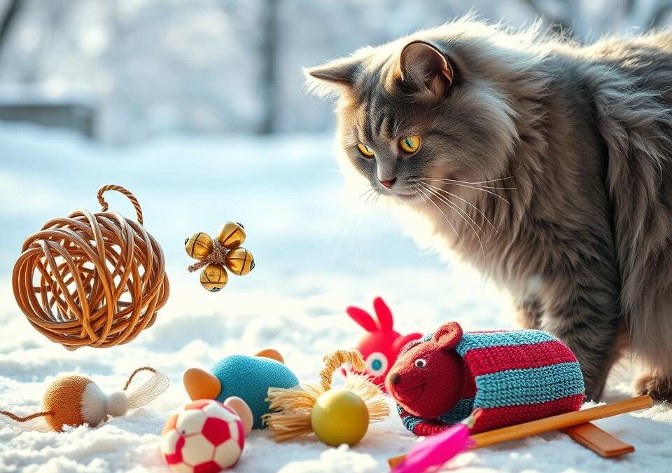 Najlepšie zimné hračky pre mačky
