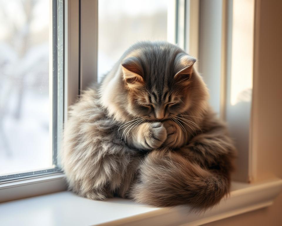 Intenzita pradenia mačky v zime