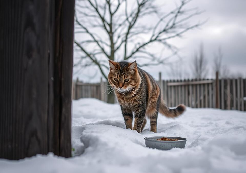 Kŕmenie vonkajších mačiek v zime – na čo si dať pozor?