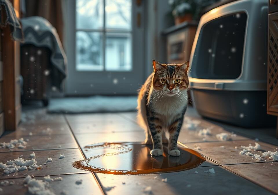 Mačka močí mimo záchodík v zime – možné príčiny