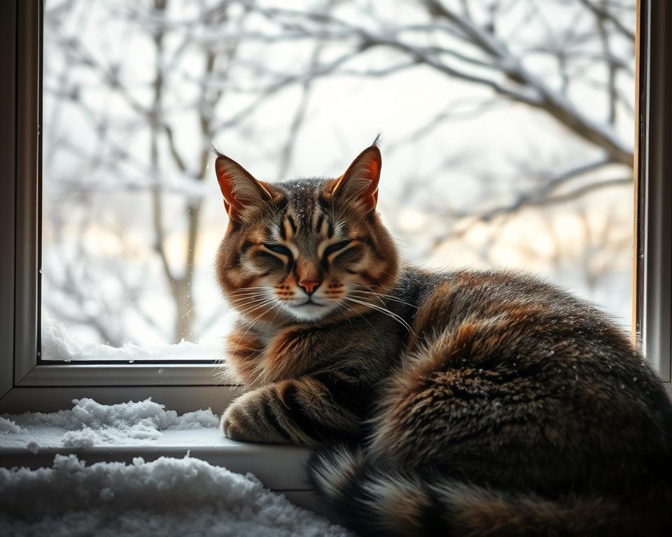 Nalada-macky-v-zime Nálada mačky v zime