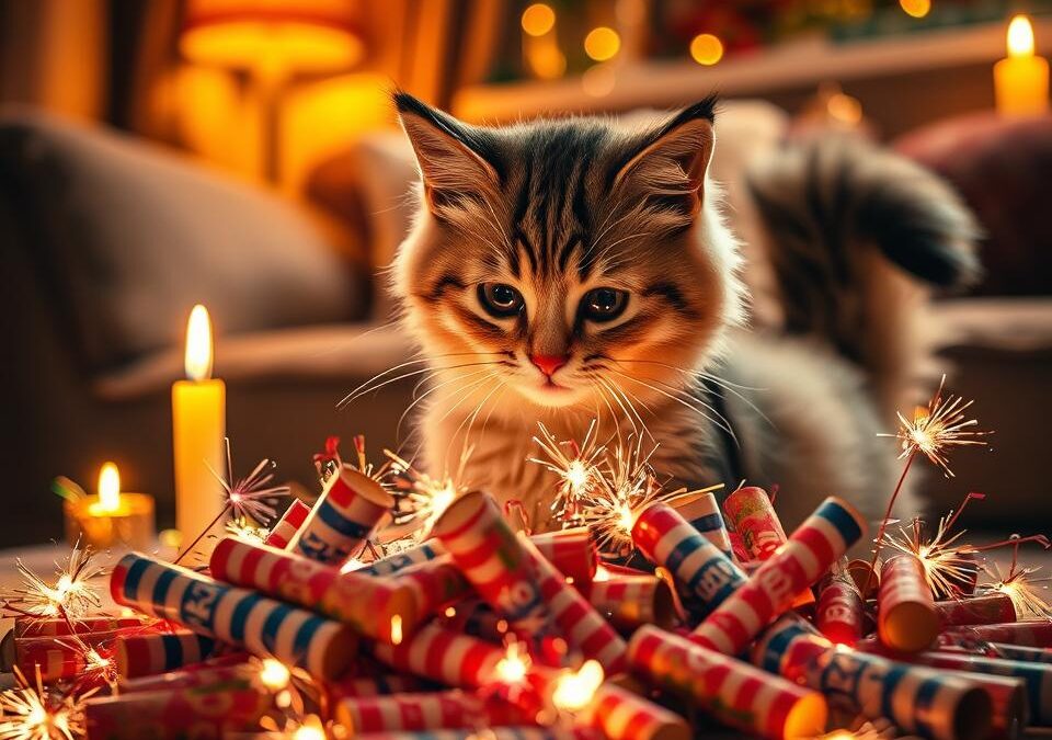 Mačka a silvestrovské petardy