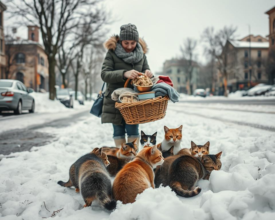 Ako pomôcť túlavým mačkám v susedstve počas zimy?
