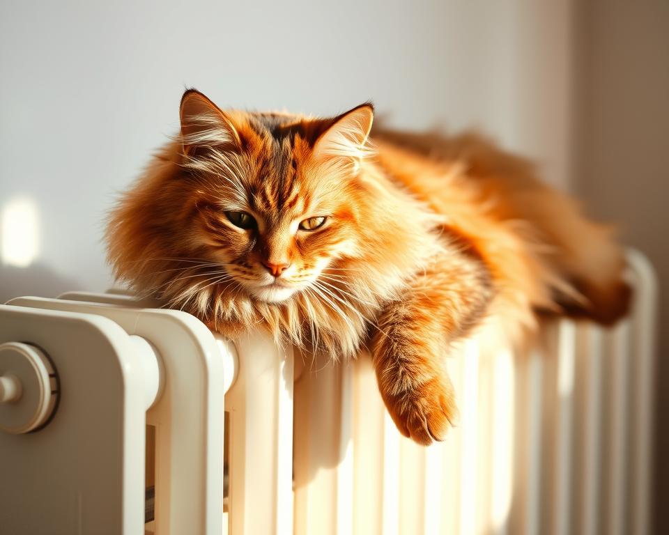 Používanie radiátora mačkou v zime