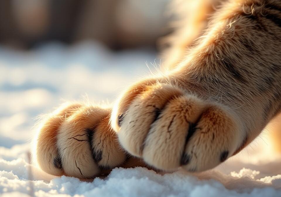 Popraskané labky u mačky v zime – možné príčiny