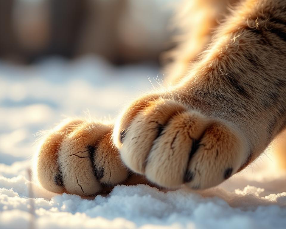 Popraskané labky u mačky v zime – možné príčiny