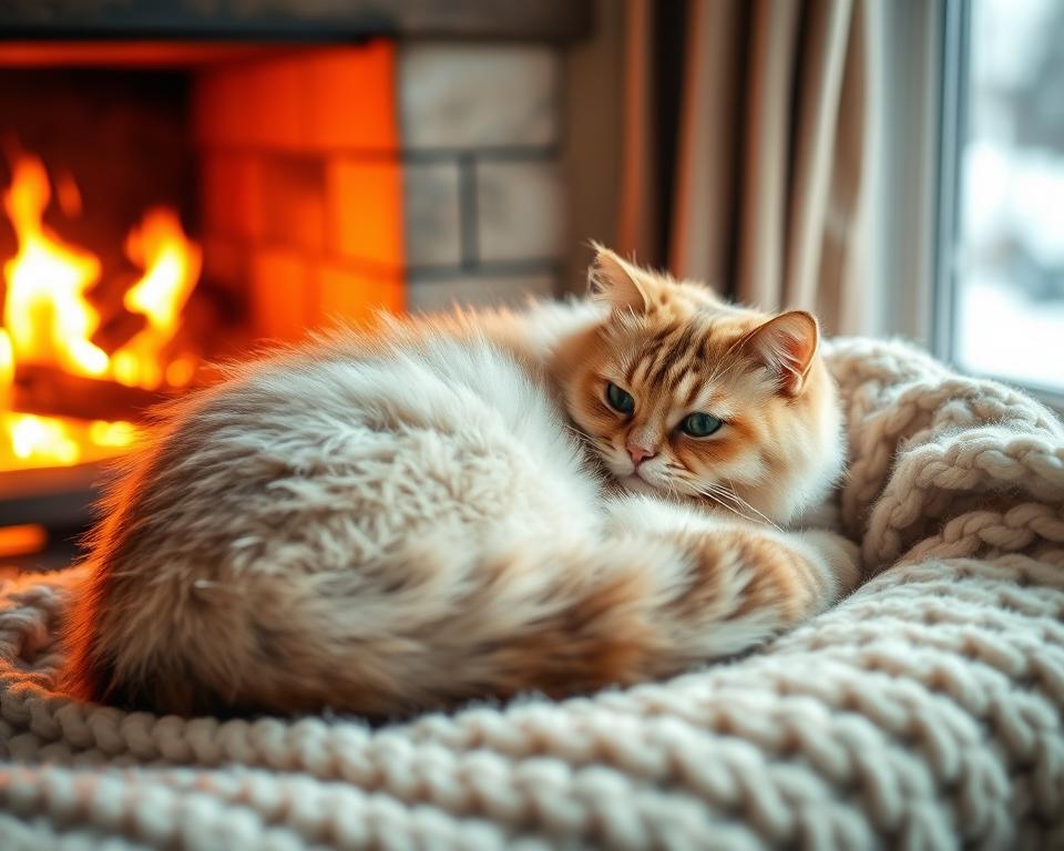 Priberanie mačky v zime