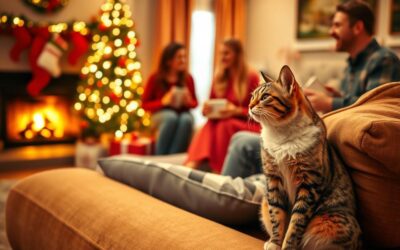 Mačací blog 23 Rodina s mačkou počas Vianoc – na čo si dať pozor, ak sú v dome deti?