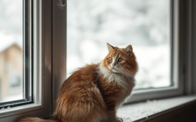 Správanie mačiek počas zimnej búrky
