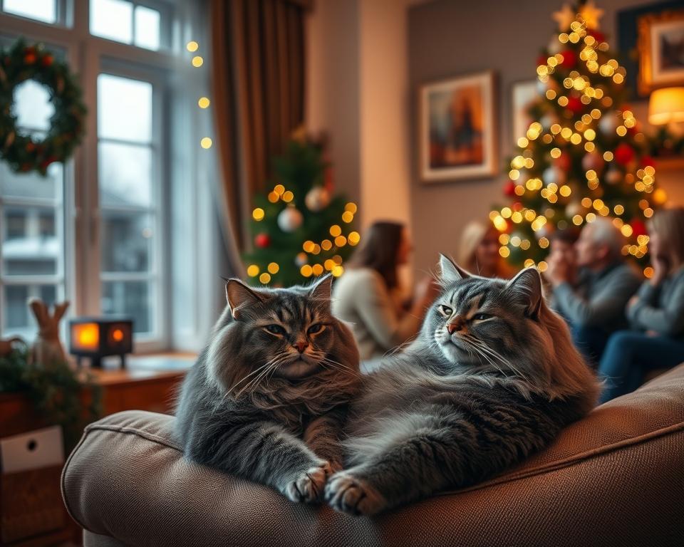 Stres mačky z návštev v zime