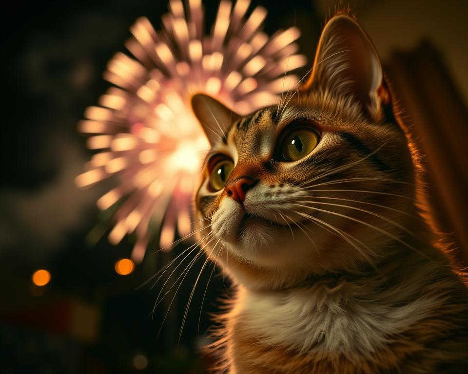 Stres-macky-z-ohnostroja-v-zime Stres mačky z ohňostroja v zime