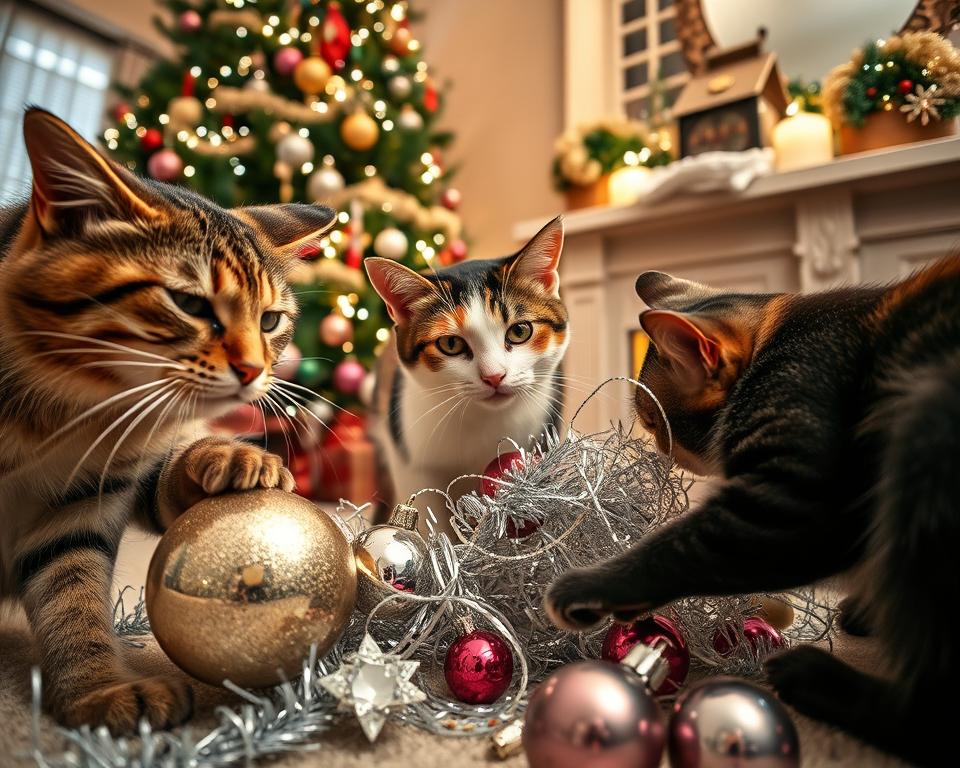 Vianočné ozdoby a nebezpečenstvo pre mačku v zime