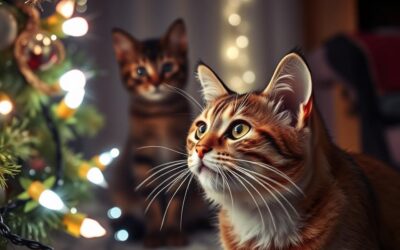 Mačky a vianočné svetlá – hra alebo nebezpečenstvo?