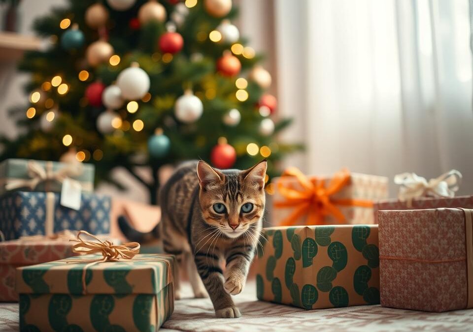 Mačka a vianočné darčeky – ako ich bezpečne rozbaliť?