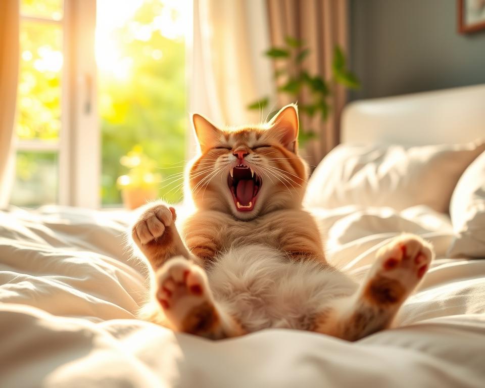 mačacia ranná rutina