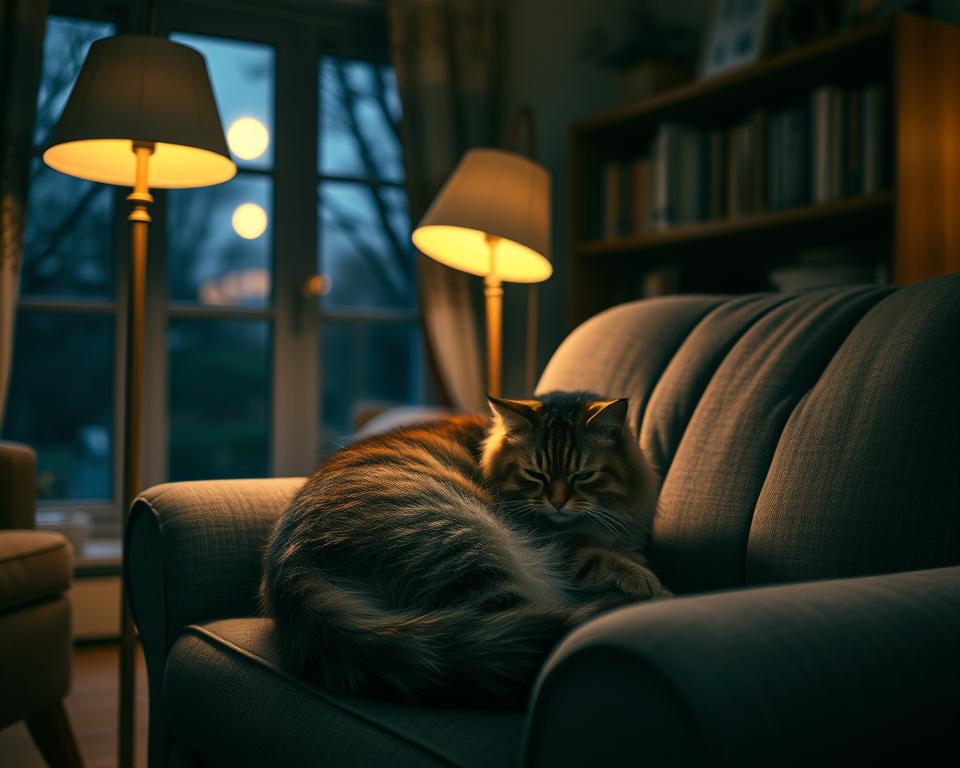 mačacia večerná rutina