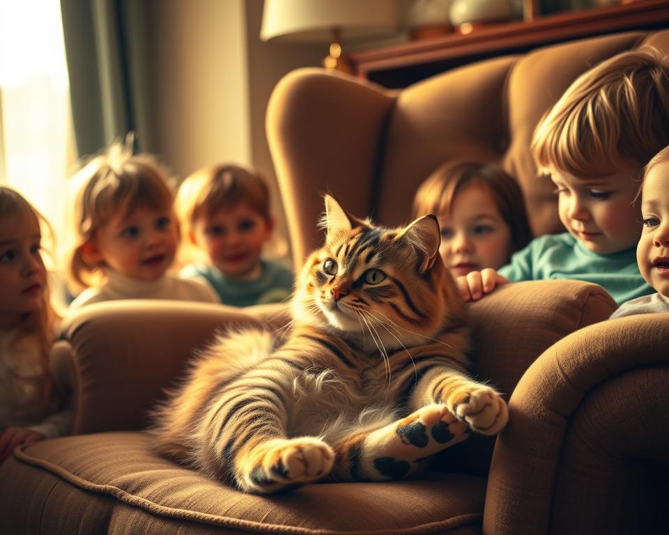 mačka a deti