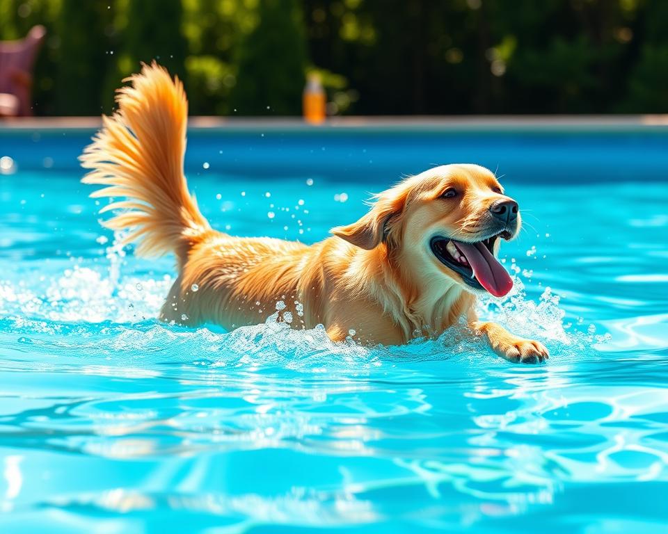 správanie psa v bazéne