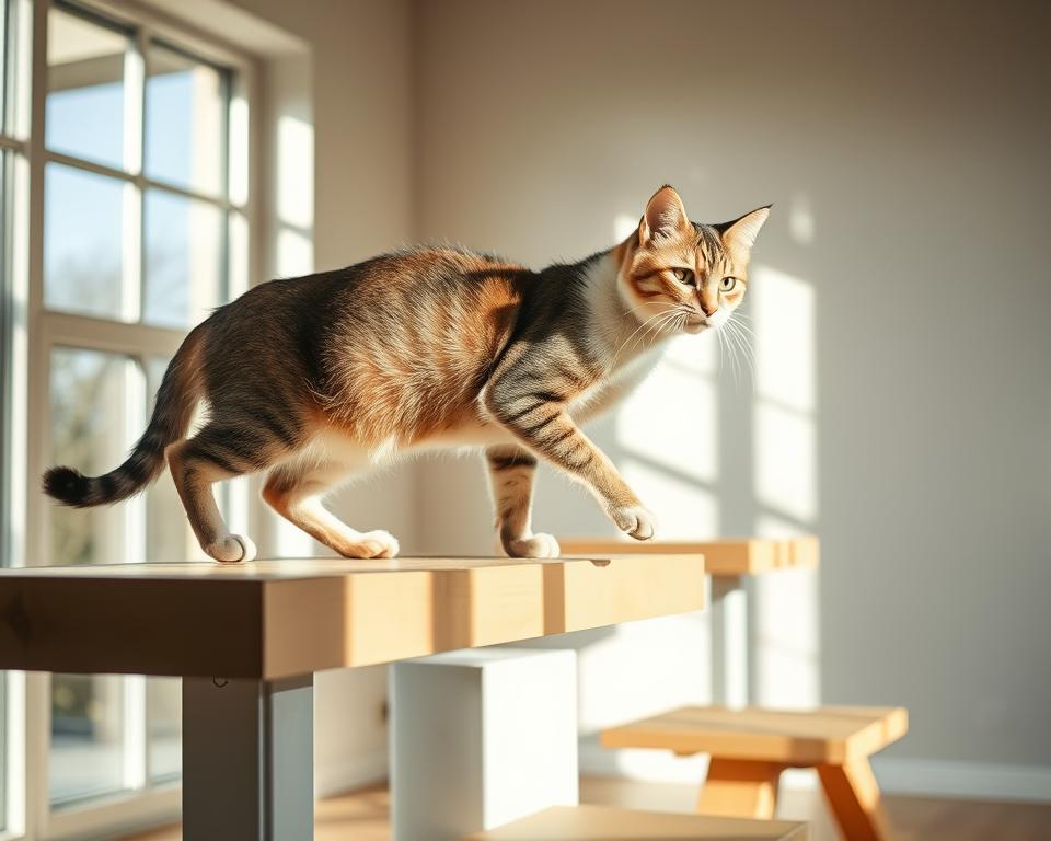 učenie nových foriem pohybu pre mačky