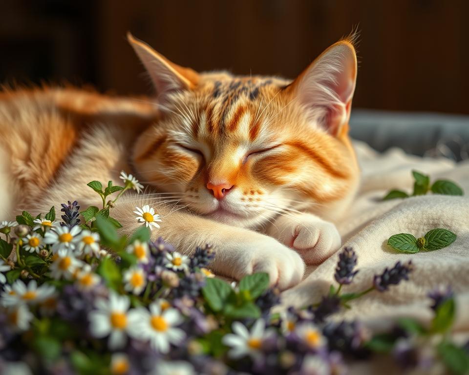 zmiernenie bolesti mačky bylinkami