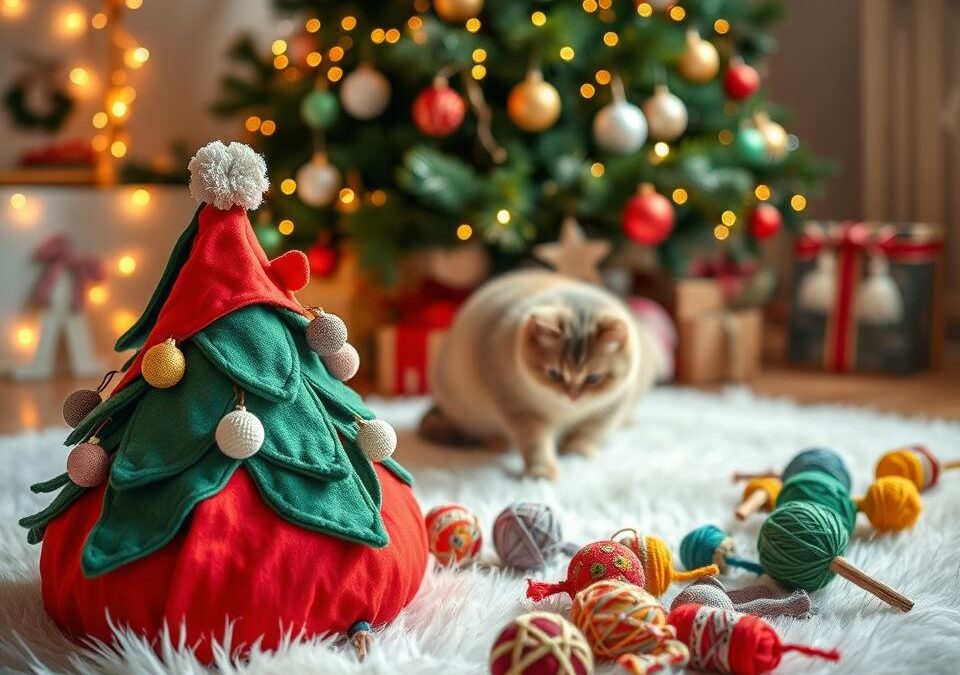Vianočné DIY pre mačky – nápady na hračky a peliešky