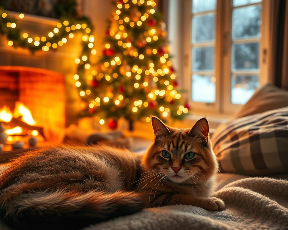 Štedrý večer a mačka