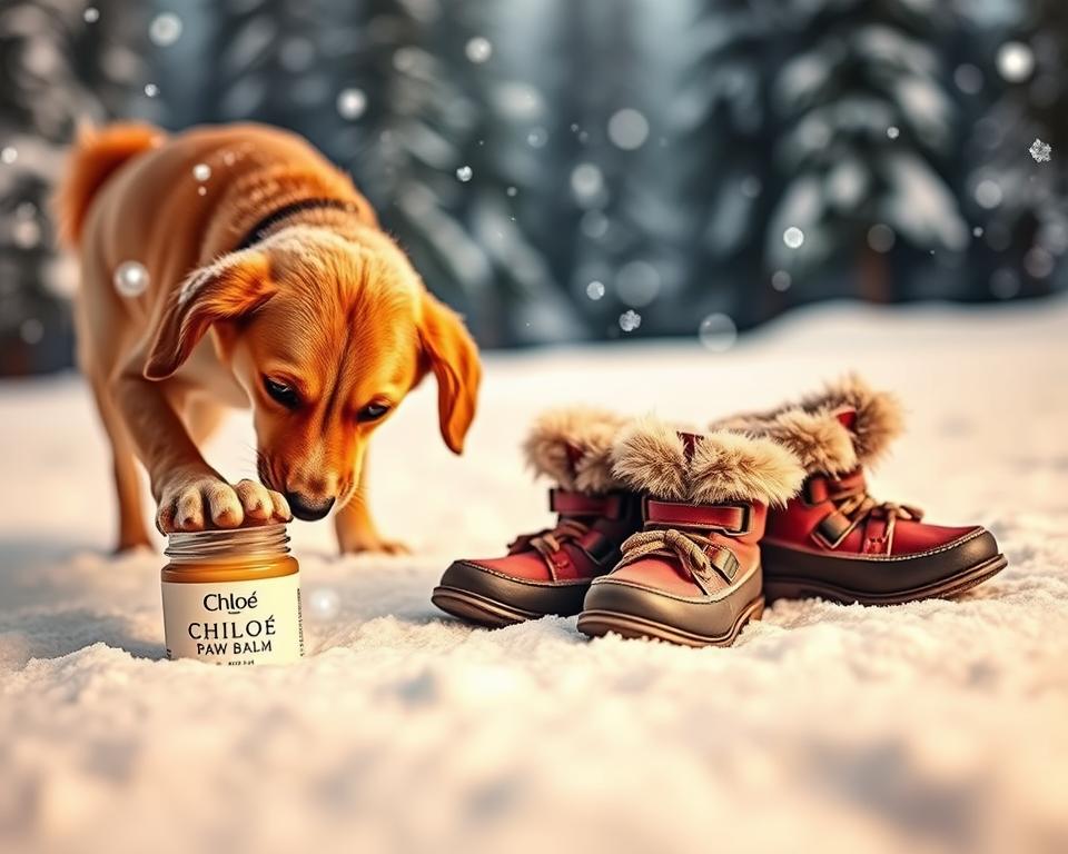 Chloé balzam na labky alebo topánky pre psa? – porovnanie zimnej ochrany