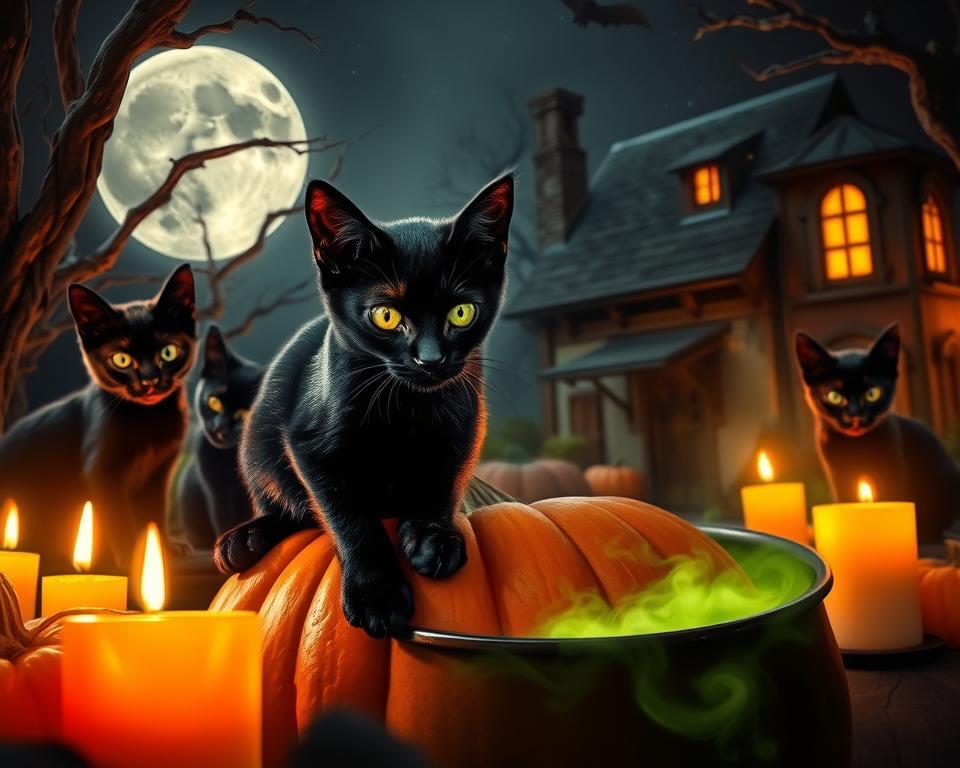 čierna mačka a Halloween