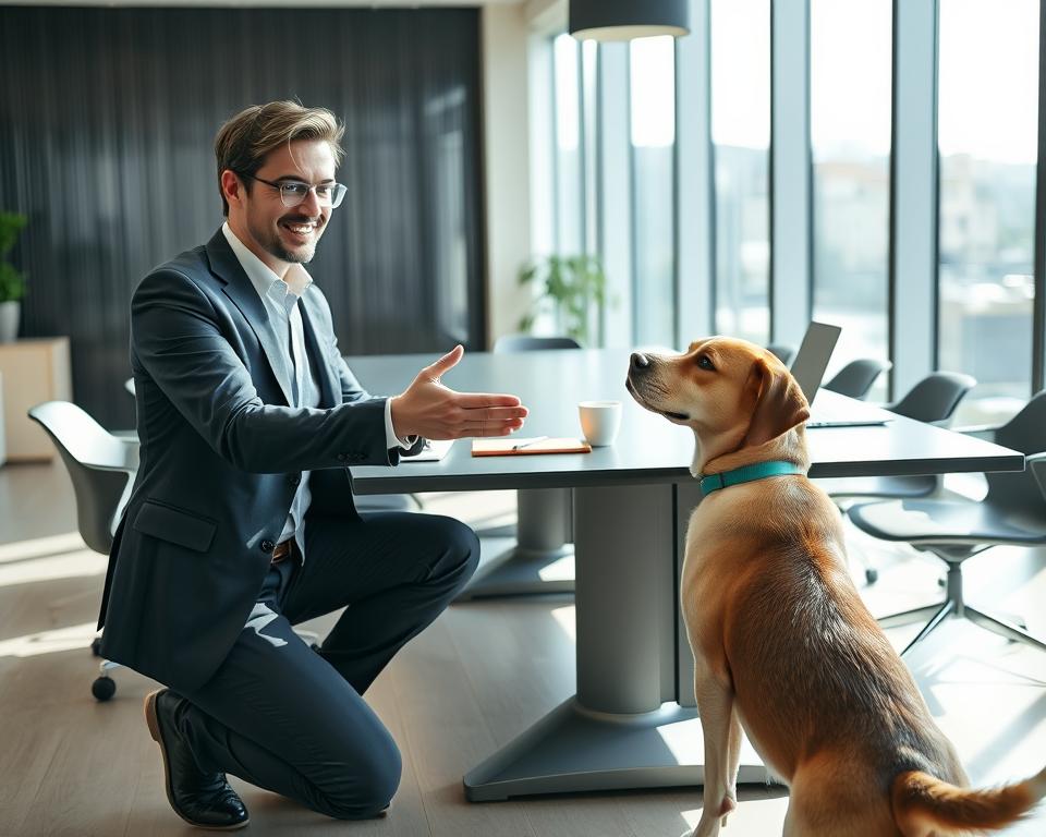 etiketa stretnutí s klientmi so psom