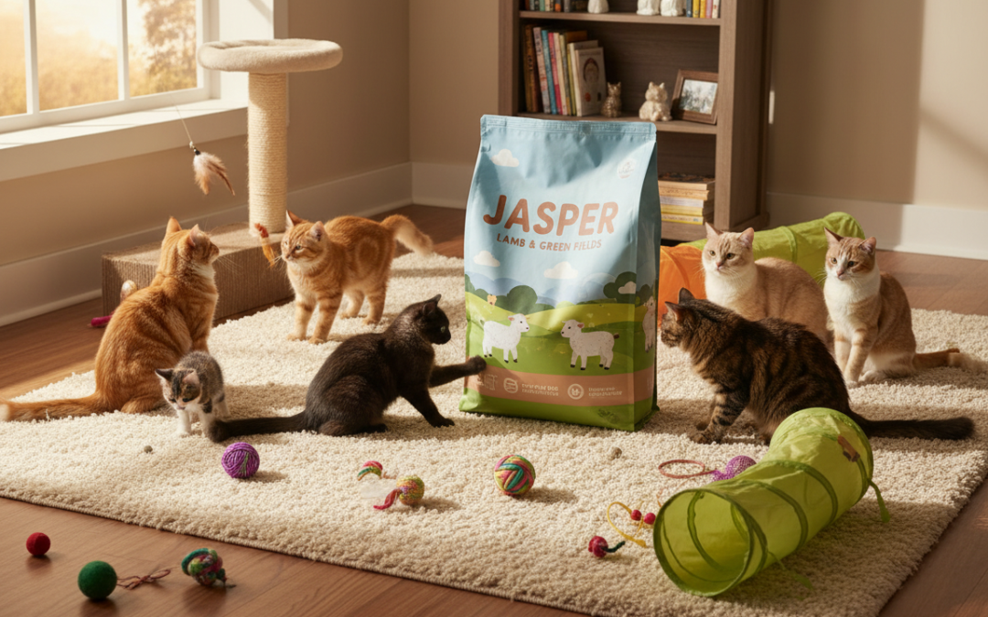 Jahňacie krmivo Jasper pre malé aj veľké mačky – odkaz na e-shop