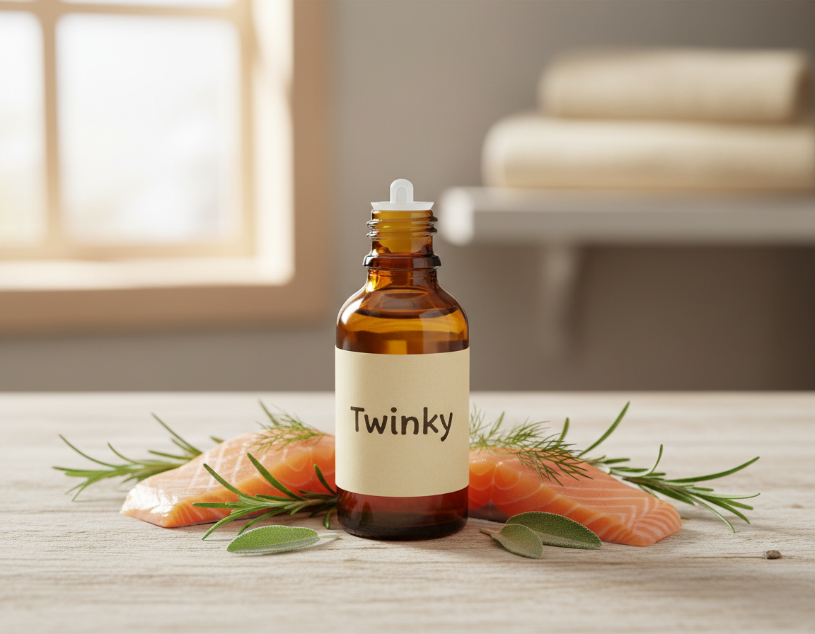 lososový olej Twinky na podráždenie pokožky