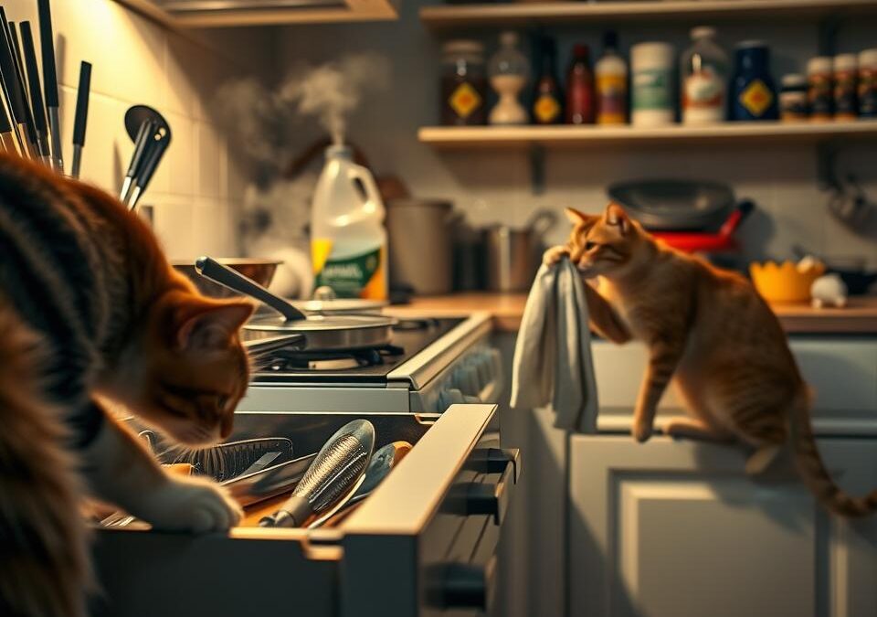 Nebezpečenstvá v kuchyni pre mačky – Všetko, čo o tom potrebuješ vedieť!