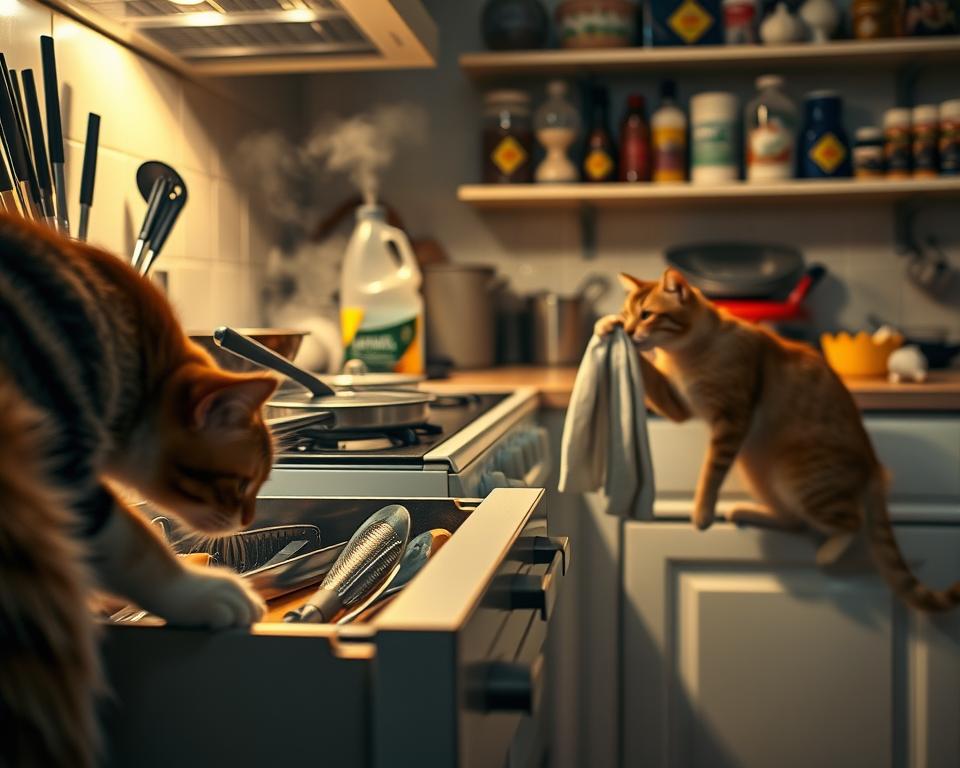 nebezpečenstvá v kuchyni pre mačky